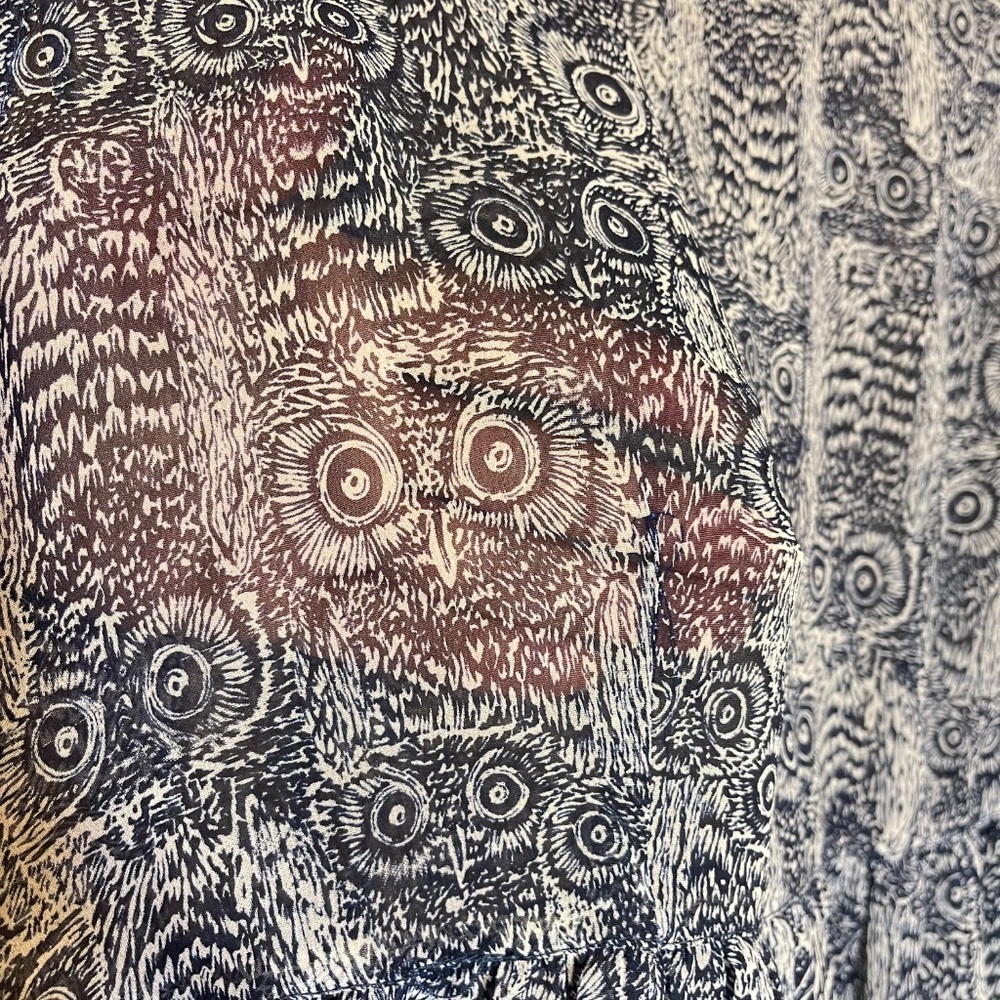 Silk Owl Blue Patterned Maxi Dress - Picture 3 of 9